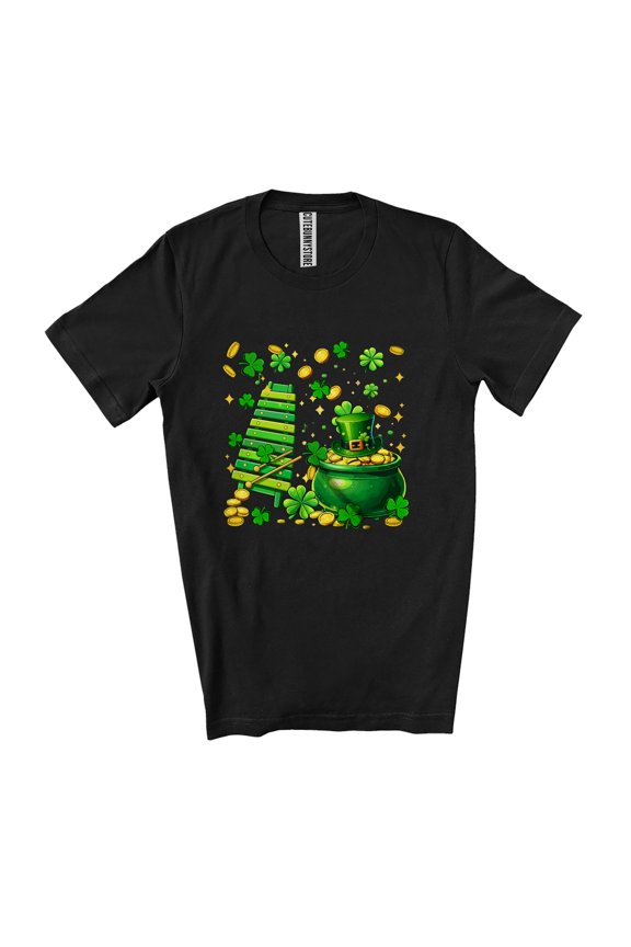 Shamrock Xylophone Player; St. Patrick's Day Lucky Musical Instruments Unisex T-Shirt