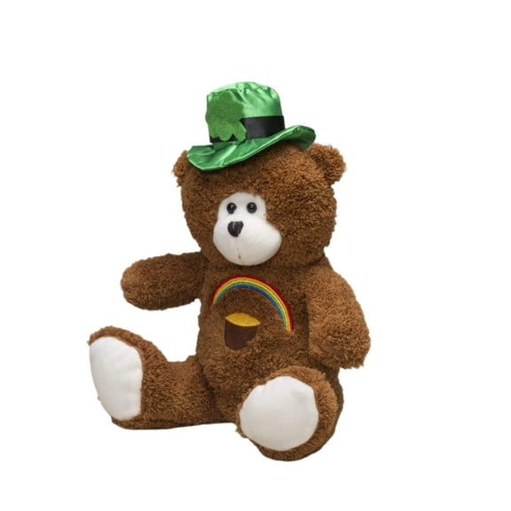 "Shamrock" the 15in St. Patricks Day Brown Bear with Rainbow