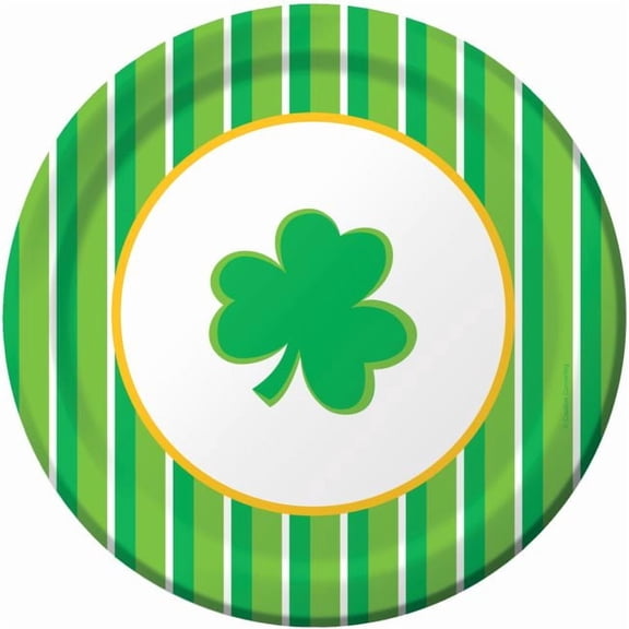 Shamrockin Stripes 9-inch Paper Plates 8 Per Pack
