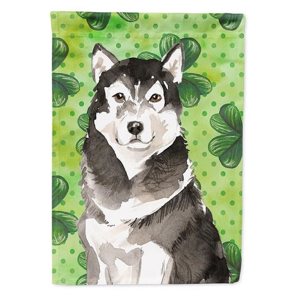 Shamrocks Alaskan Malamute Garden Size Flag