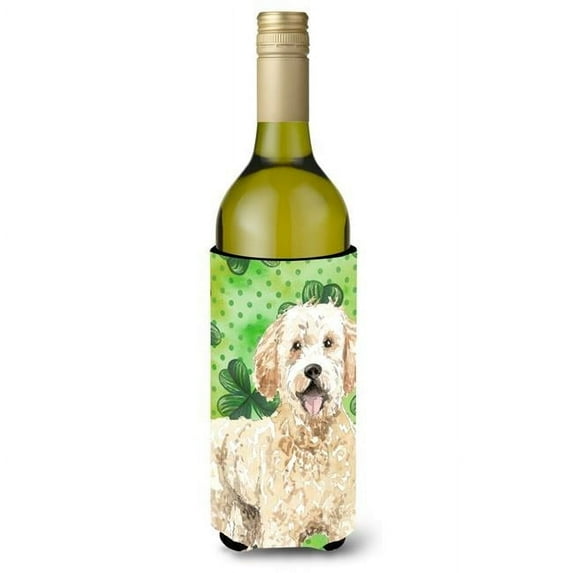 Shamrocks Goldendoodle Wine Bottle Beverge Insulator Hugger