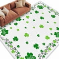 thumbnail image 1 of Shamrocks Large Area Rugs for Bedroom Living Room, Soft Non Slip Carpet Bedside Rug, Saint Patricks Day Green Clover Green White Rectangle Floor Cover Kitchen Accent Rug 5'x7' for Dining Room/Office, 1 of 9