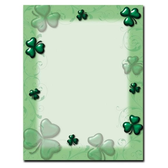 Shamrocks & Swirls Letterhead Laser & Inkjet Printer Paper, 100 pack