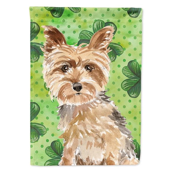 Shamrocks Yorkie Yorkshire Terrier Flag Canvas House Size