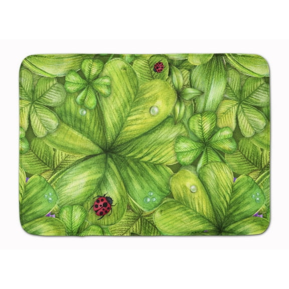 Shamrocks and Lady bugs Machine Washable Memory Foam Mat