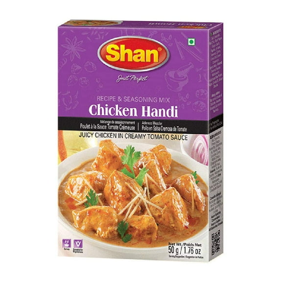 Shan - Chicken Handi Recipe and Seasoning Mix 1.76 oz (50g) - Spice Powder for Juicy Chicken in Creamy Tomato Sauce.