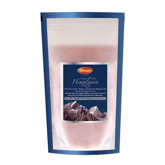Shan - Himalayan Pink Salt, Pure Fine Salt Naturally Fortified with 84 Trace Minerals (400g)