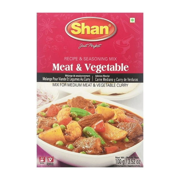 Shan Meat & Vegetable Recipe and Seasoning Mix 100g (Pack of 3)