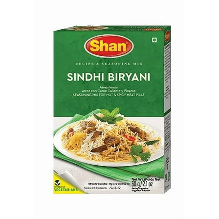 Shan Sindhi Biryani Seasoning Mix (60g) - Spice Packets for Hot and Spicy Meat Pilaf