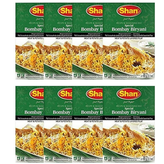 Shan - Special Bombay Biryani Masala (Pack of 8) Spice Powder for Meat and Potato Layered Pilaf.