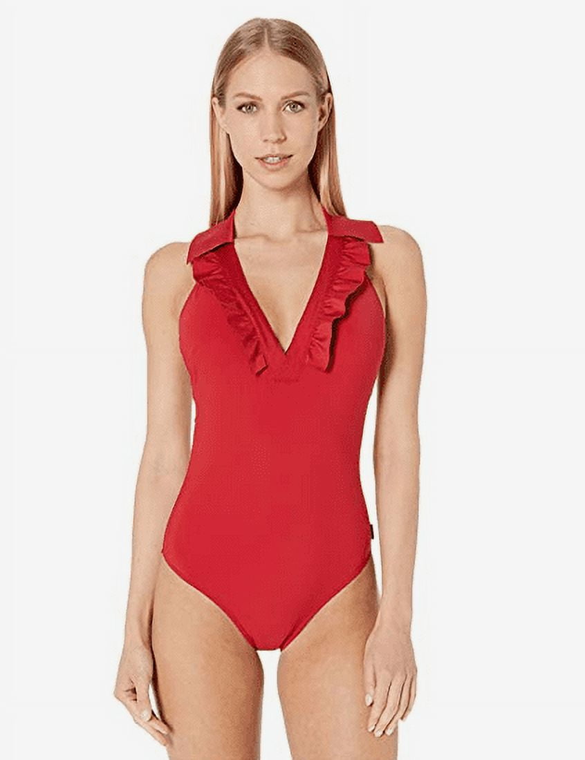 Shan Verona One-Piece Swimsuit - Soft Cups, Shelf Bra, One Piece Swimsuit,  Red, Women's Size 12 