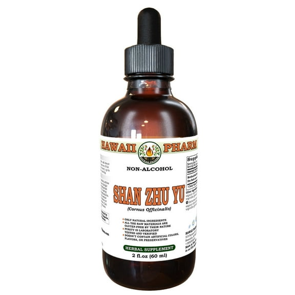 Shan Zhu Yu (Cornus Officinalis) Dry Fruit Liquid Extract Tincture. Expertly Extracted by Trusted HawaiiPharm Brand. Absolutely Natural. Proudly made in USA. Tincture 2 Fl.Oz