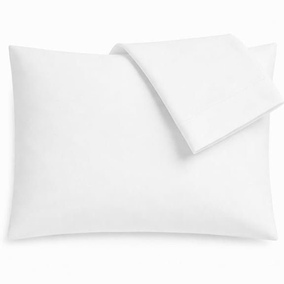 ShanDreamz 100% Cotton Percale Pillowcases, King Size, White 2 Pack Crisp, Breathable, Hotel-Quality Cotton Pillow Covers