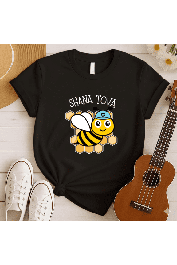 Shana Tova Bee Honeycomb Jewish New Year T-Shirt, for men & women, S-5XL