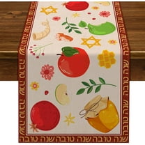 Shana Tova Table Runner Rosh Hashanah Jewish New Year Party Decorations Supply Home Kitchen Dining Room Linen Tablecloth 71inches