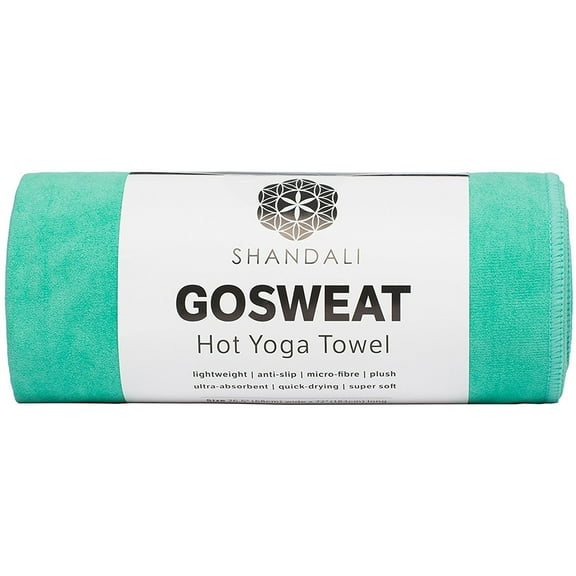 Shandali Gosweat Hot Yoga Towel in Teal - Super Absorbent, 100% Microfiber, Suede, Bikram Yoga Towel