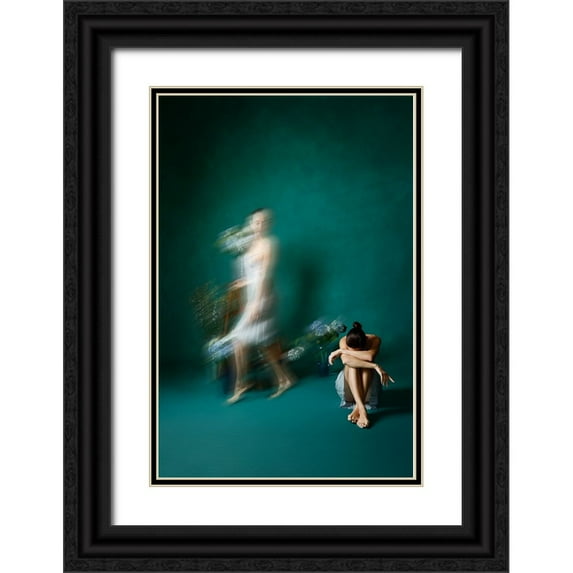 Shandelman, Amalya 11x14 Black Ornate Wood Framed with Double Matting Museum Art Print Titled - Coming, Going, and Just Sitting Pretty