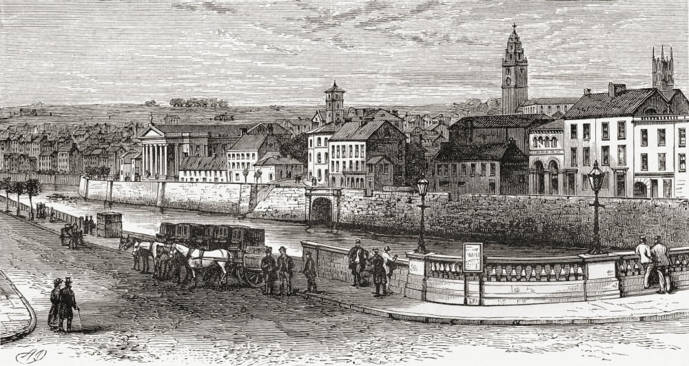 Shandon By The River Lee County Cork Ireland In The Late 19Th Century From Our Own Country Published 1898 Canvas Art - Ken Welsh Design Pics (20 x 10)