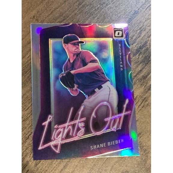 Shane Bieber Cleveland Indians MLB 2021 Donruss Optic - Lights Out Holo LO15
