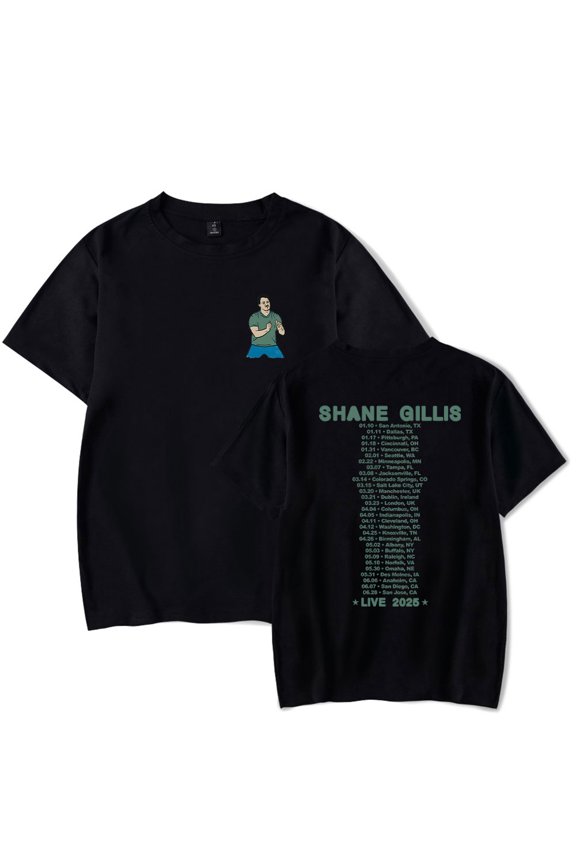 Shane Gillis 2025 Tour T-shirt Women Men Crewneck Short Sleeve Tee Casual Tops