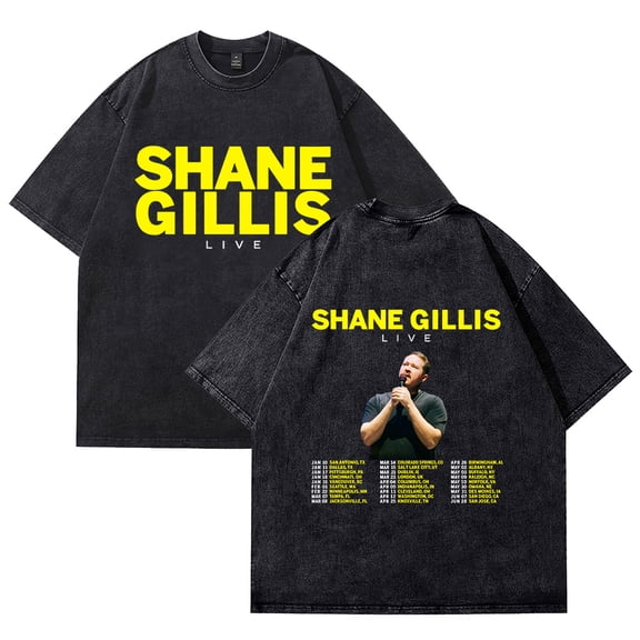 Shane Gillis Live 2025 Washed Cotton Tee Women Men Crewneck Short Sleeve T-shirt