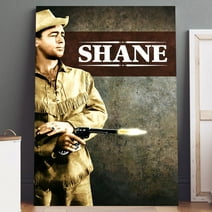 Shane Movie Poster Printed on Canvas (5" x 7") Wall Art - High Quality Print, Ready to Hang - For Home Theater, Living Room, Bedroom Decor
