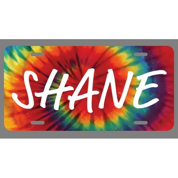 Shane Name Tie Dye Style License Plate Tag Vanity Novelty Metal | UV Printed Metal | 6-Inches By 12-Inches | Car Truck RV Trailer Wall Shop Man Cave | NP1845