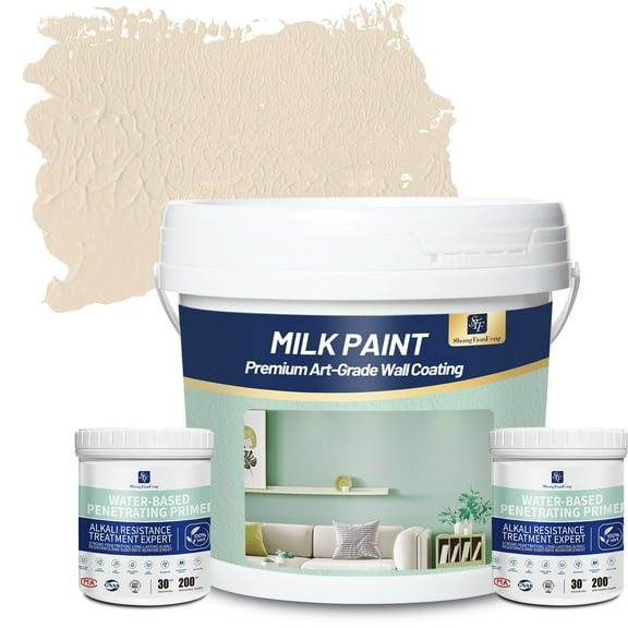 ShangTianFeng Cream White Interior Paint & Primer Kit, 1-Gallon, Premium Eggshell Finish, Stain-Resistant Coating for Living Room, Kitchen, Office & Home Renovation, DIY-Friendly
