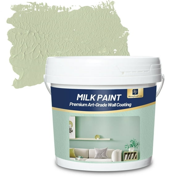 ShangTianFeng Interior Paint, 1 Gal Light Green, Eggshell & Matte. Low VOC, Washable, Scuff & Mildew Resistant. For Bedroom, Living Room, Office