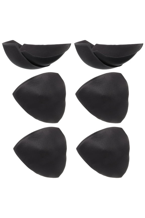 4Pair Removable Cup Bra Pad Insert Pads Underwear Accessories(Black)