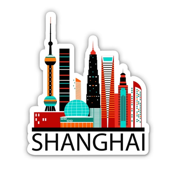 Shanghai - 3" Vinyl Sticker - For Car Laptop Water Bottle Phone - Waterproof Decal