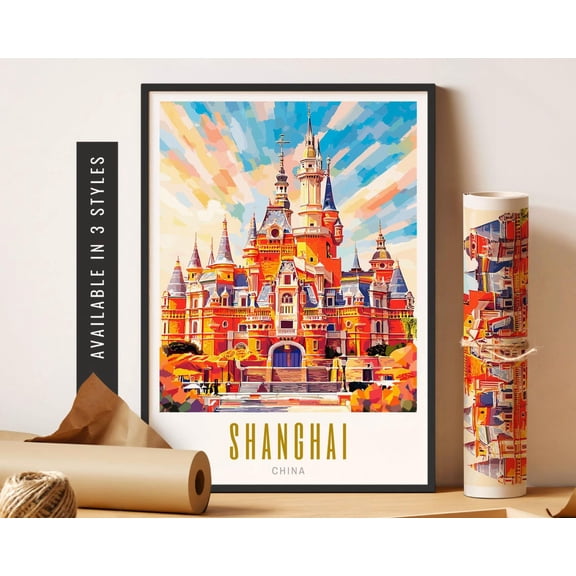 Shanghai China Skyline Wall Decor