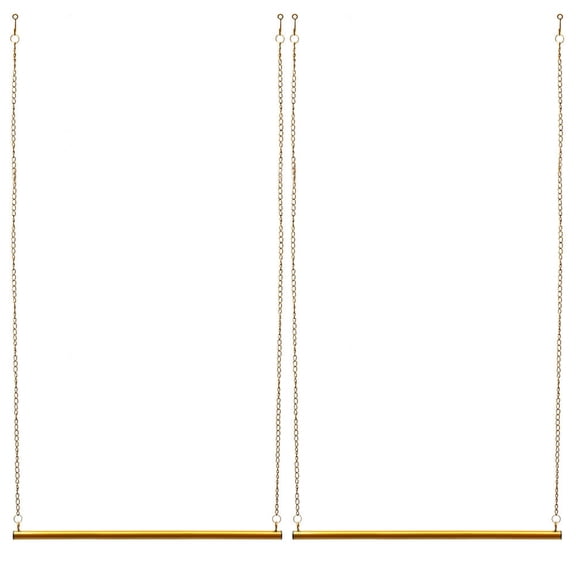 Shangmakel 2 Pcs 36" Adjustable Height Hanging Clothes Rack Boutique Retail Display Gold