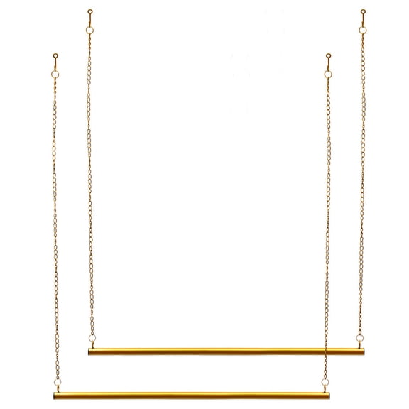 Shangmakel 2 Pcs- 47"Height Adjustable Gold Clothing Racks Hanging Rack Ceiling Metal Clothes Rack