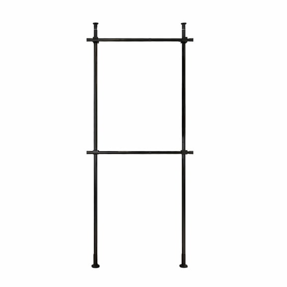 Shangmakel 2 Tier Adjustable Telescopic Garment Rack, Shelf Stainless Steel, Clothes Hanger, Ceiling Laundry Drying Rack, Organizer Stand