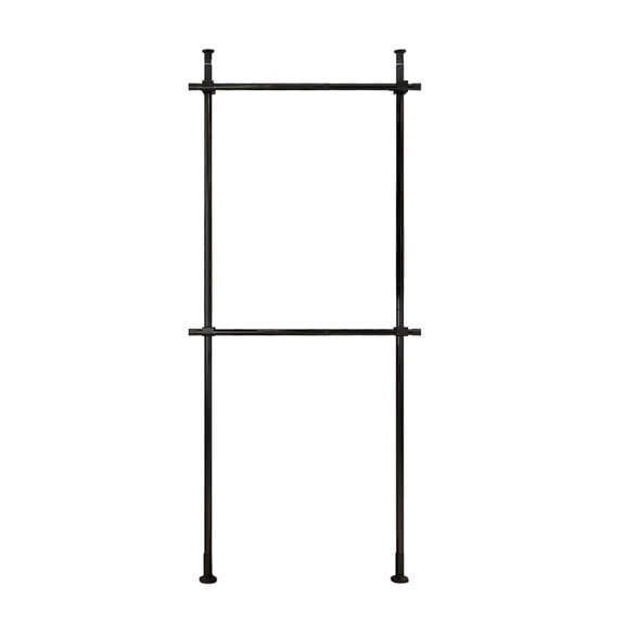 Shangmakel 2 Tier Adjustable Telescopic Garment Rack, Shelf Stainless Steel, Clothes Hanger, Ceiling Laundry Drying Rack, Organizer Stand