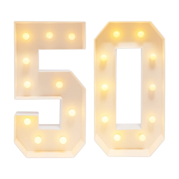 Shangmakel 30/40/50 Light Up Numbers for Birthday anniversaries Decoration 39.37'' Large White LED Numbers