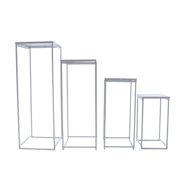 Shangmakel 4x Metal Flower Rack Vase Stand Prop Geometric Column Wedding Party Decor Paint White