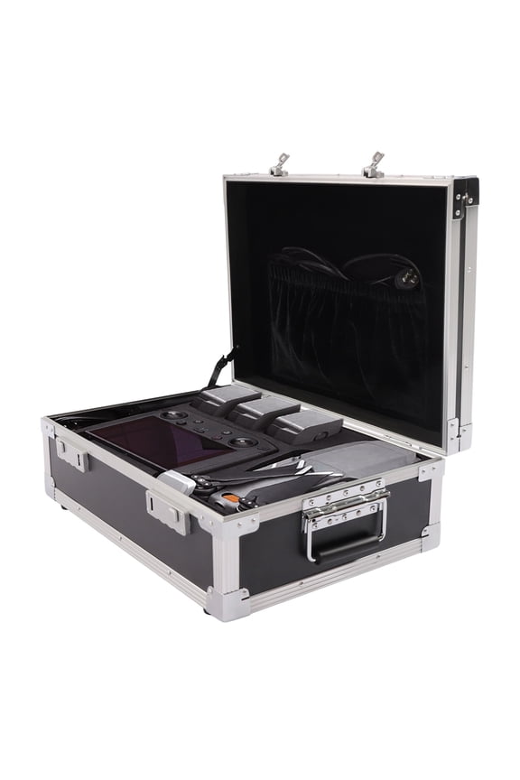 Black Aluminum Attache Case, Combination Lock Briefcase 18.35 * 13.23 * 6.46in Hard Carrying Case for Instruments Tools