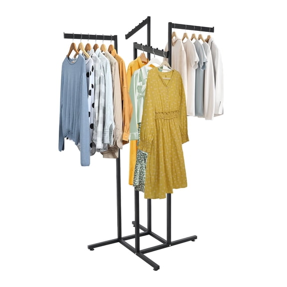 Shangmakel Coat Hanger, Clothing Rack, Retail Garment Display 4-Bar Black Stand for Boutique, Home