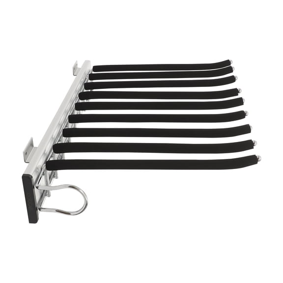 Shangmakel Pull Out Pants Rack, 9-Bar Pants Hangers with Slide Rail, Left Side Mount,Closet Organizer for Trousers, Jeans