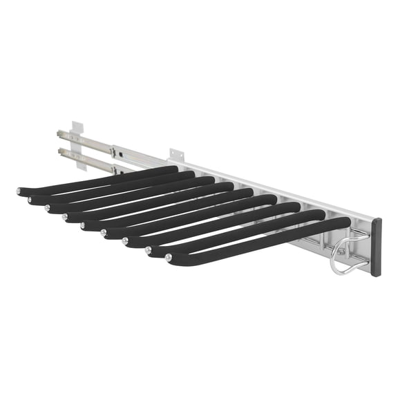 Shangmakel Pull Out Trousers Rack 9 Arms Closet Pants Hanger Bar Stainless Steel Rail Extendable Hanger for Clothes Towel Scarf