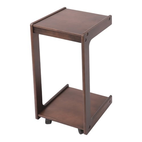 Shangmakel Side Table, Mobile C-Shape End Table with Lockable Wheels and Drawer Storage for Living Room