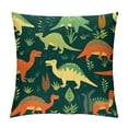thumbnail image 1 of Shangniulu 18X18 Inch Throw Pillow Cover Polyester Color Dino with Cartoon Dinosaurs Party and Children Room Colorful Animal Cushion Two Sides Pillow Case Square for Home, 1 of 5