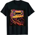 thumbnail image 1 of Shangniulu 80s Cassette Tape Throwback Music Short Sleeve T-Shirt, 1 of 3