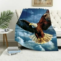 Shangniulu American Eagle Flannel Blanket for Bed,  Queen Size Eagle Fleece Throw Blanket for Men, Women and Kids - Super Soft Plush Eagle Blanket Throw Print Blanket for Eagle Lovers