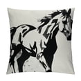 thumbnail image 1 of Shangniulu  Animal Throw Pillow Cushion Cover, Animal Theme a Running Horse Silhouette Illustration in Monochromatic Style, Decorative Square Accent Pillow Case, 1 of 5
