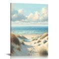 thumbnail image 1 of Shangniulu Beach Coastal Wall Art Decor Painting Pictures Print On Canvas, Sea Mew Flying in the Blue Sky Framed Canvas Wall Art for Home Decoration Living Room Bedroom Artwork, 1 of 5