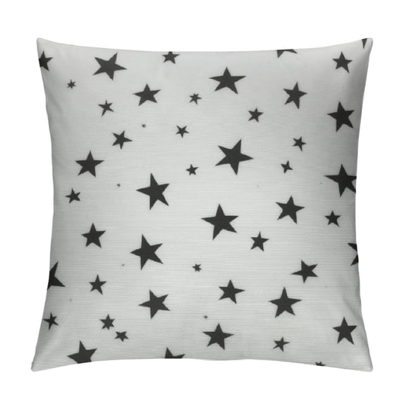 Shangniulu Black Stars on White Background Double Sided Pillow Cases Seamless Pattern Elegant Art Design Plush Pillowcase Square Cushion Pillow Covers for Sofa Bed Home Decor 18x18 in