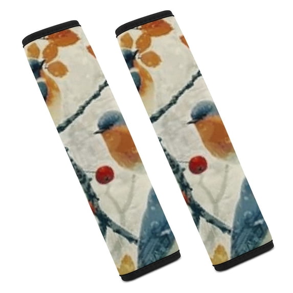 Shangniulu Blue Gold Hummingbird Birds Leaves - White Car Seat Belt Cover Shoulder Strap Pads for Camera Backpack Straps Neck Cushion Protector All Season Universal 2Pcs